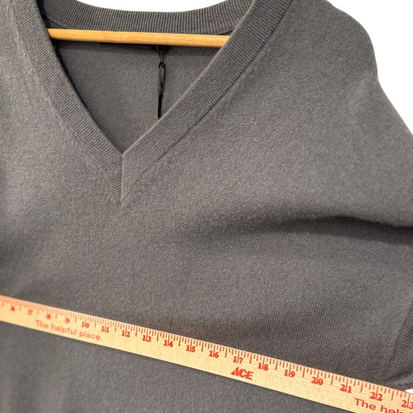 SOLD! Jenni Kayne M Oversized Long Charlie VNeck CASHMERE Boyfriend Sweater Gray - Picture 7 of 10